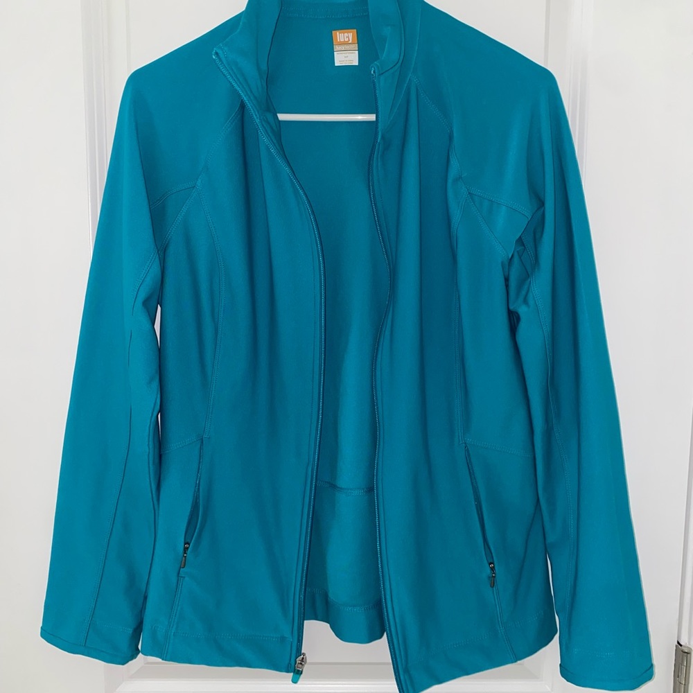 Lucy tech athletic turquoise jacket size small